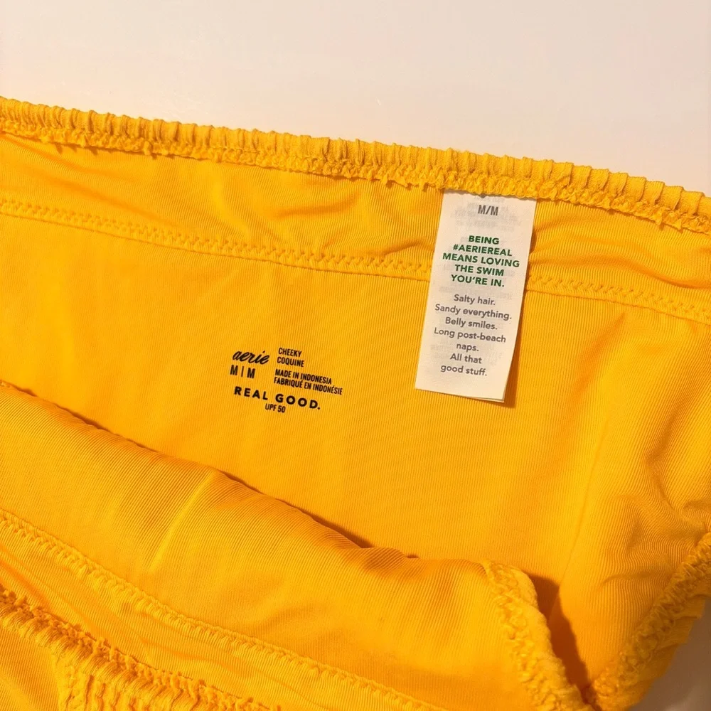 Aerie‎ Yellow Crinkle Bikini Bottom